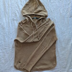 Cozy Tan Knit Hoodie